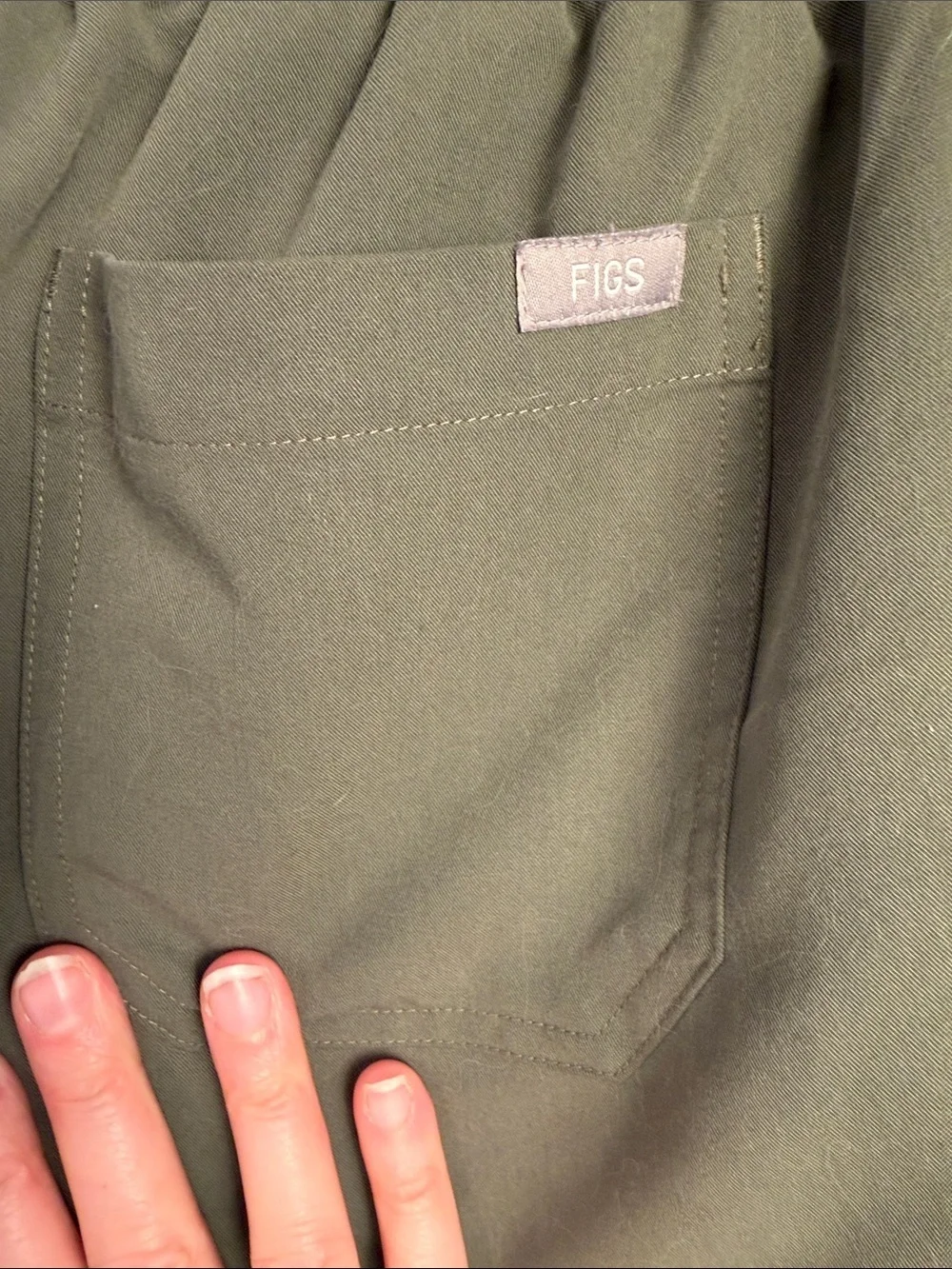 Figs Olive Green Jogger Pants with Orange Drawcord size small